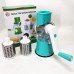 Овочерізка мультислайсер Tabletop Drum Grater Kitchen Master Терка для овочів та фруктів 3 насадки. Колір: блакитний - фото 13