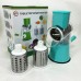 Овочерізка мультислайсер Tabletop Drum Grater Kitchen Master Терка для овочів та фруктів 3 насадки. Колір: блакитний - фото 14