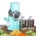 Овочерізка мультислайсер Tabletop Drum Grater Kitchen Master Терка для овочів та фруктів 3 насадки. Колір: блакитний - фото 7