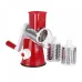 Овощерезка мультислайсер Tabletop Drum Grater Kitchen Master Терка для овощей и фруктов 3 насадки. Цвет: красный - фото 10