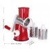 Овощерезка мультислайсер Tabletop Drum Grater Kitchen Master Терка для овощей и фруктов 3 насадки. Цвет: красный (арт. 11249) - фото 14