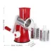 Овощерезка мультислайсер Tabletop Drum Grater Kitchen Master Терка для овощей и фруктов 3 насадки. Цвет: красный - фото 14