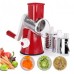 Овощерезка мультислайсер Tabletop Drum Grater Kitchen Master Терка для овощей и фруктов 3 насадки. Цвет: красный (арт. 11249) - фото 15