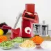 Овощерезка мультислайсер Tabletop Drum Grater Kitchen Master Терка для овощей и фруктов 3 насадки. Цвет: красный - фото 17