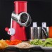 Овощерезка мультислайсер Tabletop Drum Grater Kitchen Master Терка для овощей и фруктов 3 насадки. Цвет: красный (арт. 11249) - фото 4
