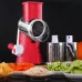 Овощерезка мультислайсер Tabletop Drum Grater Kitchen Master Терка для овощей и фруктов 3 насадки. Цвет: красный - фото 4