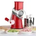Овощерезка мультислайсер Tabletop Drum Grater Kitchen Master Терка для овощей и фруктов 3 насадки. Цвет: красный - фото 8