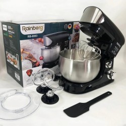 Электрический планетарный миксер тестомес Rainberg RB-8083 3200 Вт с насадками. Цвет: черный