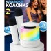 Портативна Bluetooth колонка K19 з підсвічуванням LED та двома мікрофонами для караоке White - фото 2