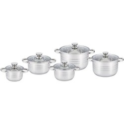 Набор кастрюль UNIQUE UN-5034 10 предметов (2,1л, 2,9л, 3,9л, 5,1л, 6,5л, с крышками)