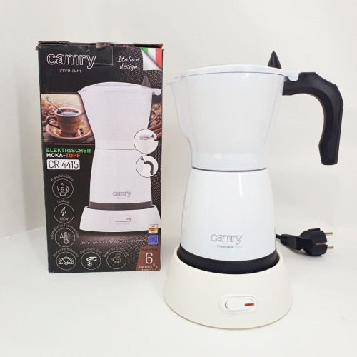 Гейзерная электрическая кофеварка Camry Moka CR 4415 White