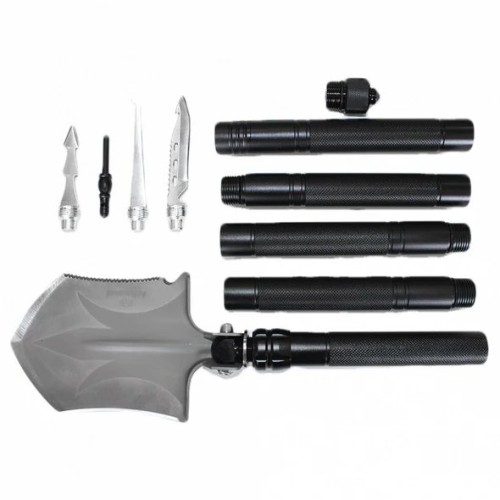 Многофункциональная туристическая сапёрная лопата Adimanti HK002 11-в-1 складная с чехлом