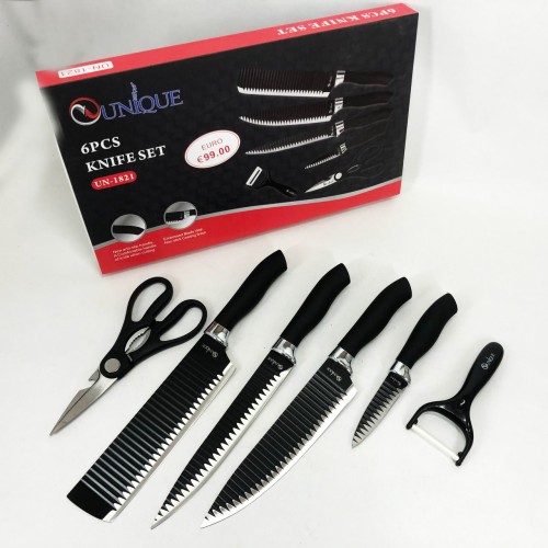 Набір ножів UNIQUE UN-1821 кухонні ножі ножиці та овочечистка