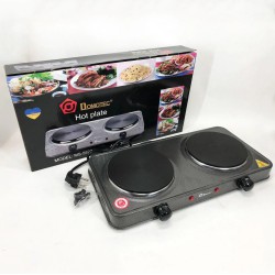 Электроплита Domotec MS-5822 2 диска 2000 Вт, плита электрическая переносная двухконфорочная настольная