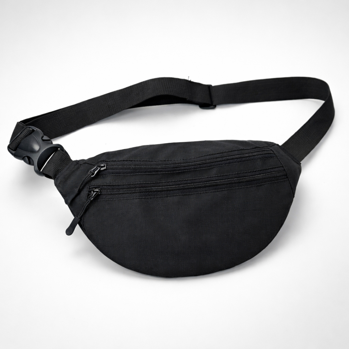 Мужская/женская бананка с Cordura 1000D, черная, 3 отделения, водоотталкивающая (арт. 23975)