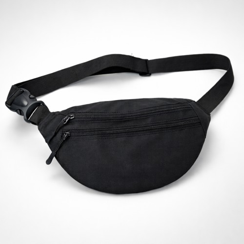 Чоловіча/жіноча бананка з Cordura 1000D, чорна, 3 відділення, водовідштовхувальна