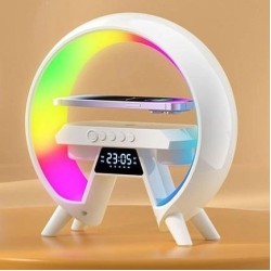 LED Лампа ночник с беспроводной зарядкой и Bluetooth динамиком G-Lite XM-X63, Часы хамелеон с будильник