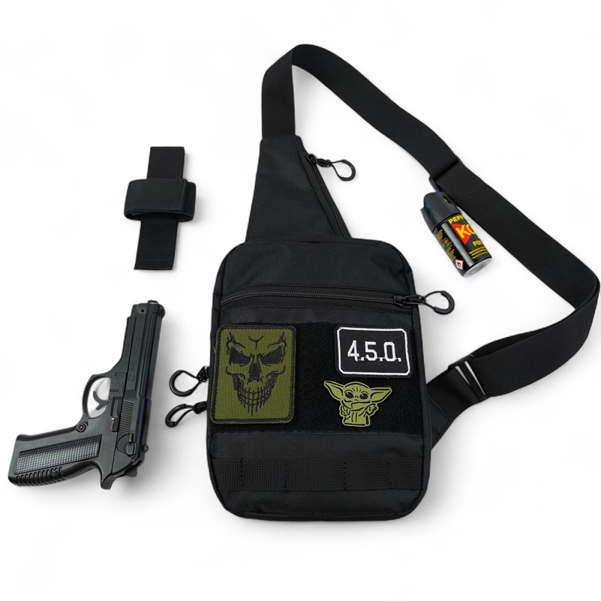 Тактическая сумка на плечо с кобурой, система MOLLE, патч-панель, Cordura (арт. 13709)