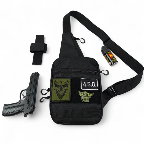 Тактическая сумка на плечо с кобурой, система MOLLE, патч-панель, Cordura
