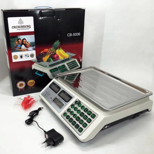 Весы торговые электронные до 50 кг Crownberg CB-5006, Весы торговые до 50 кг, Настольные торговый весы