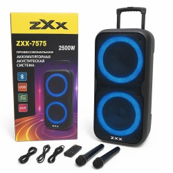 Акустическая переносная колонка ZXX-7575 300 Вт аккумуляторная с микрофонами 80х39х33 см