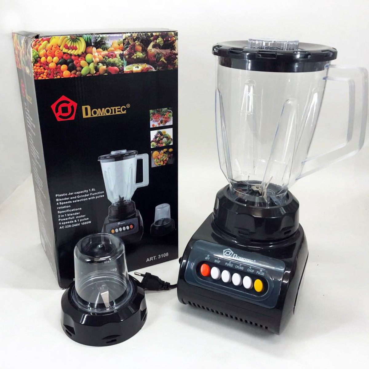 Блендер DOMOTEC MS-9099 з кавомолкою — 2 в 1 для вашої кухні ☕🥤 (арт. 10790)