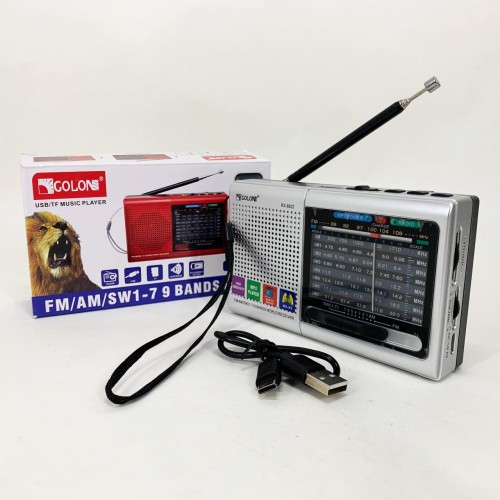 Портативная колонка радио MP3 USB Golon RX-6622. Цвет: серебряный