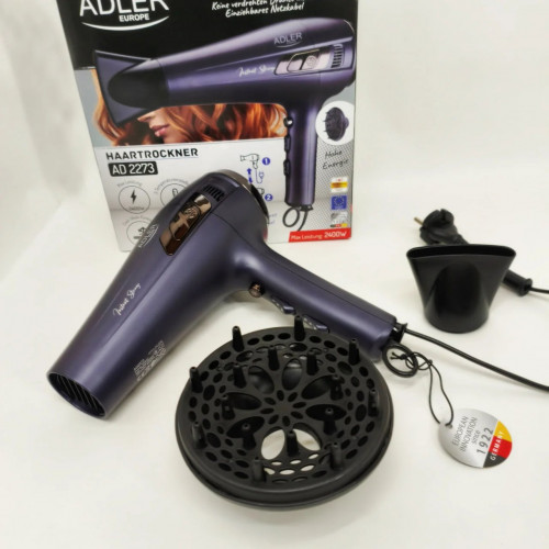 Фен с втягивающим шнуром Adler AD 2273 2400Вт
