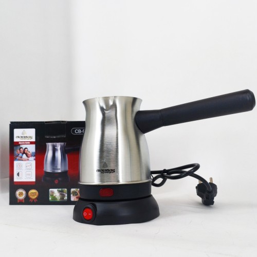 Электрическая турка с ручкой Crownberg CB-9217 в металлическом корпусе 0.5л электротурка на подставке