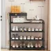 Полка для обуви стеллаж Shoe RACK 5 ярусов металлическая, Органайзер для хранения обуви. Цвет: черный - фото 5