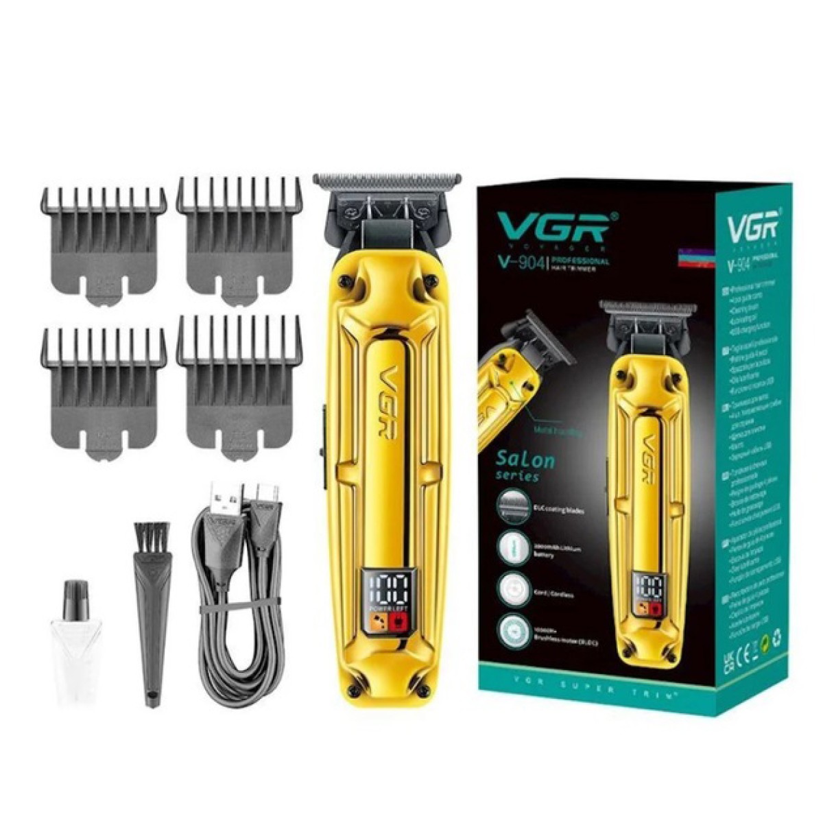 Професійна машинка VGR V-904 з дисплеєм — салонна якість стрижки вдома ✂️ (арт. 13432)