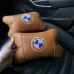 Комплект автоподушек 2шт из натуральной коричневой кожи для BMW. Ортопедическая подушка в авто БМВ