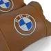Комплект автоподушек 2шт из натуральной коричневой кожи для BMW. Ортопедическая подушка в авто БМВ