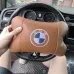 Комплект автоподушек 2шт из натуральной коричневой кожи для BMW. Ортопедическая подушка в авто БМВ