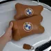 Комплект автоподушек 2шт из натуральной коричневой кожи для BMW. Ортопедическая подушка в авто БМВ