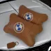 Комплект автоподушек 2шт из натуральной коричневой кожи для BMW. Ортопедическая подушка в авто БМВ