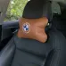 Комплект автоподушек 2шт из натуральной коричневой кожи для BMW. Ортопедическая подушка в авто БМВ