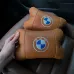 Комплект автоподушек 2шт из натуральной коричневой кожи для BMW. Ортопедическая подушка в авто БМВ
