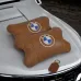 Комплект автоподушек 2шт из натуральной коричневой кожи для BMW. Ортопедическая подушка в авто БМВ
