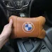 Комплект автоподушек 2шт из натуральной коричневой кожи для BMW. Ортопедическая подушка в авто БМВ