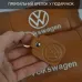 Набор подушек 2шт для автомобиля Volkswagen из натуральной коричневой кожи. Подушки на подголовник