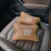 Набор из двух подушек на подголовник Audi, из натуральной коричневой кожи, Подарок мужчине водителю