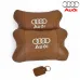 Набор из двух подушек на подголовник Audi, из натуральной коричневой кожи, Подарок мужчине водителю