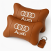 Набор из двух подушек на подголовник Audi, из натуральной коричневой кожи, Подарок мужчине водителю - фото 13