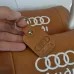 Набор из двух подушек на подголовник Audi, из натуральной коричневой кожи, Подарок мужчине водителю