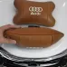 Набор из двух подушек на подголовник Audi, из натуральной коричневой кожи, Подарок мужчине водителю