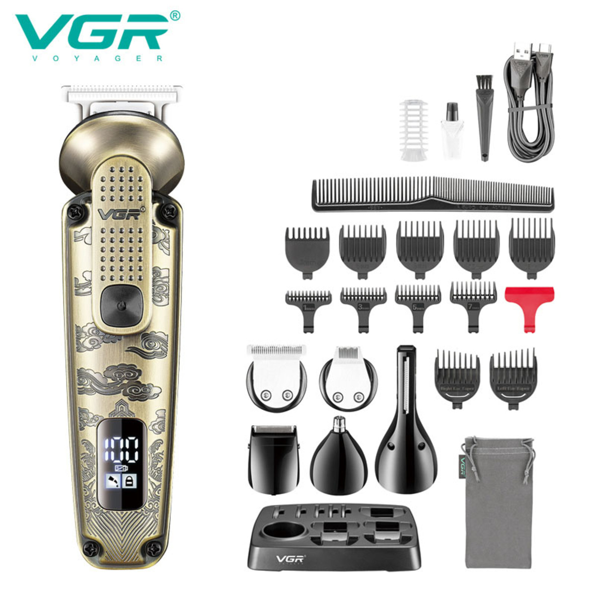 Набор для стрижки VGR 6 в 1 V-095, 16 насадок,  Многофункциональная аккумуляторная машинка для стрижки (арт. 12927)