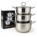 Набор кастрюль из нержавеющая стали с крышками UNIQUE UN-5074, набор посуды для электрических плит - фото 14