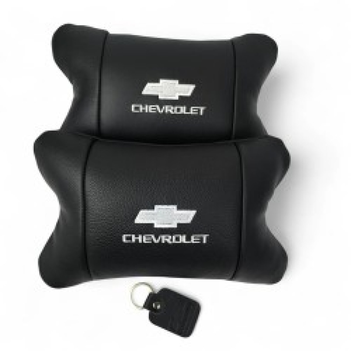 Автомобильные подушки Chevrolet из натуральной итальянской кожи + кожаный брелок в подарок (арт. 13715)