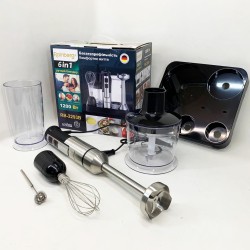 Багатофункціональний блендер 6в1 Rainberg RB-2293 1200 Вт кухонний подрібнювач ручний блендер міксер Black